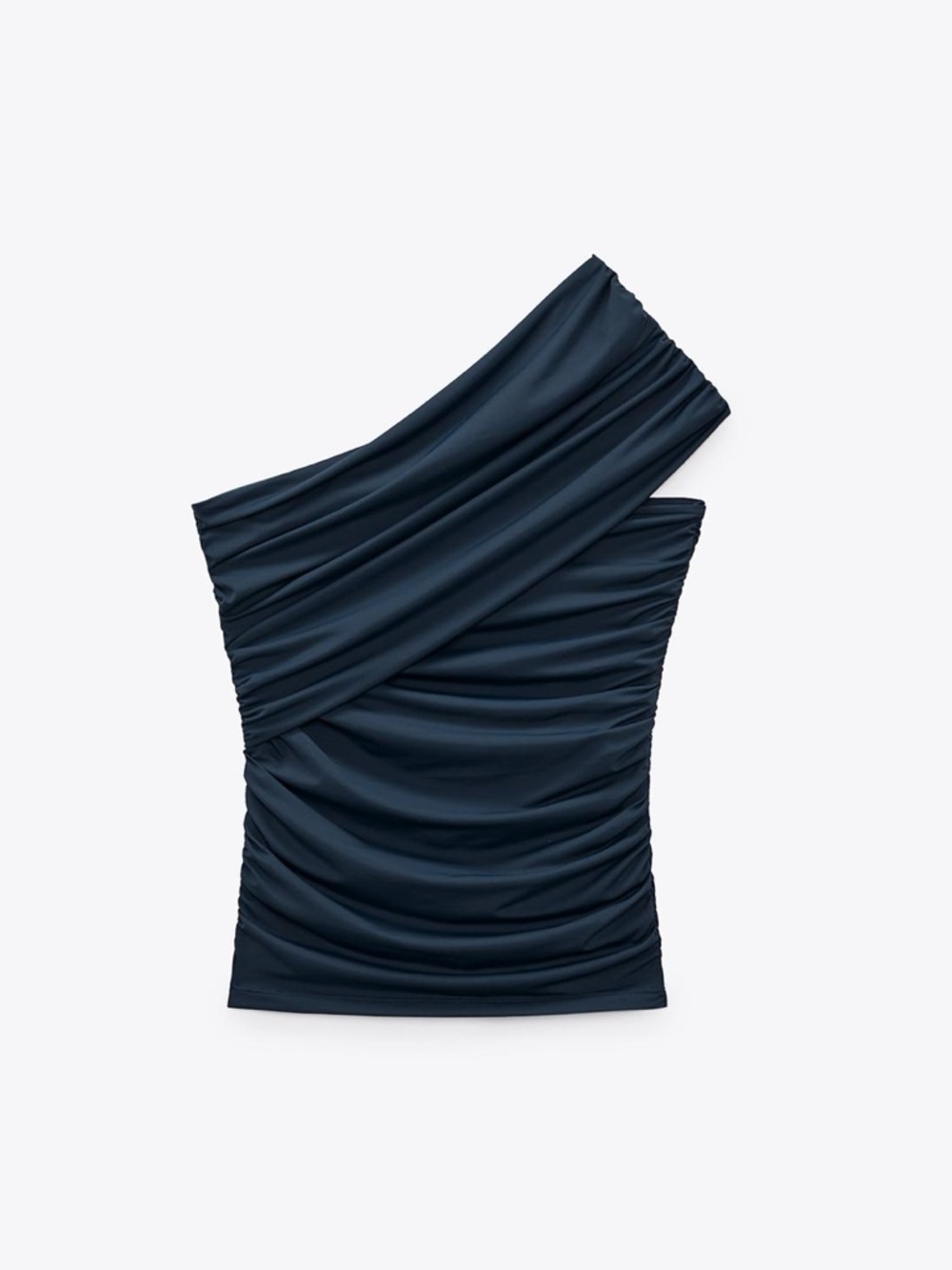 Zara Matching Set Ruched Midi Skirt + Asymmetrical Top
